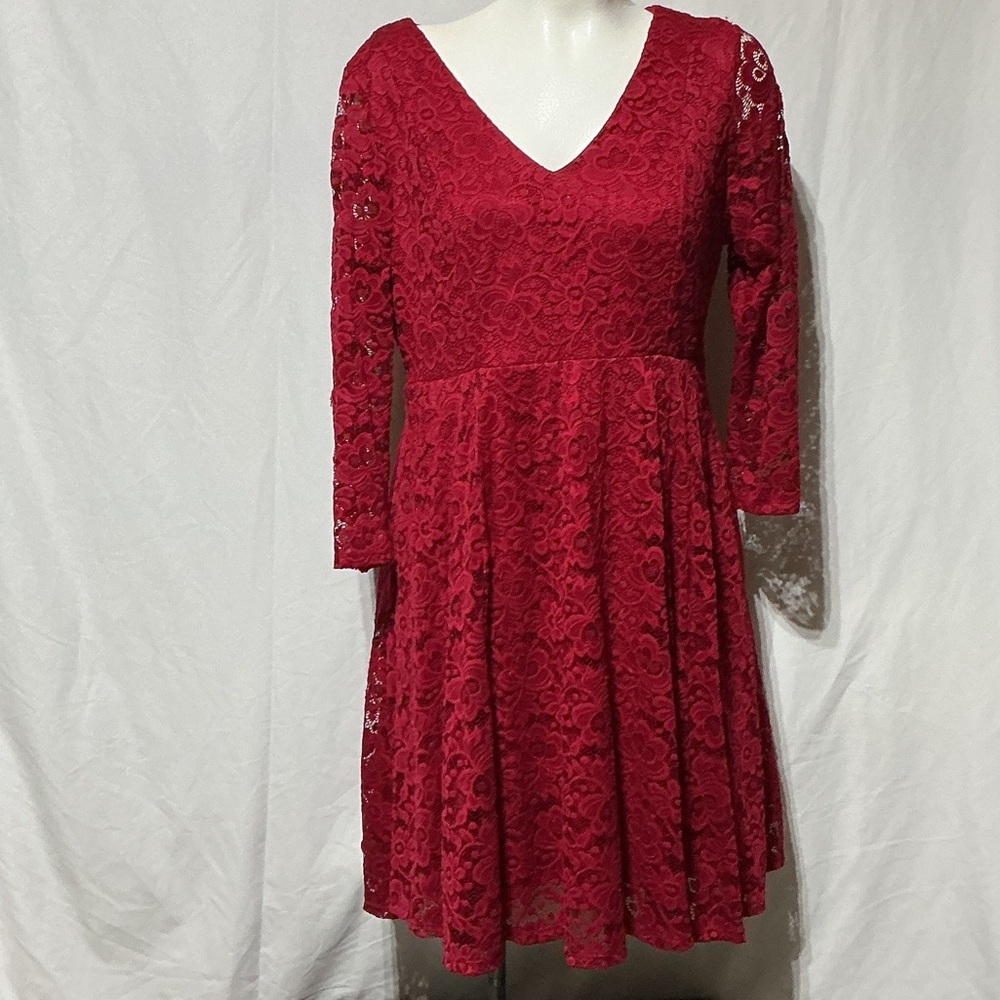 Torrid Womens Red Lace Holiday Party Dress Sz 2X 18/20